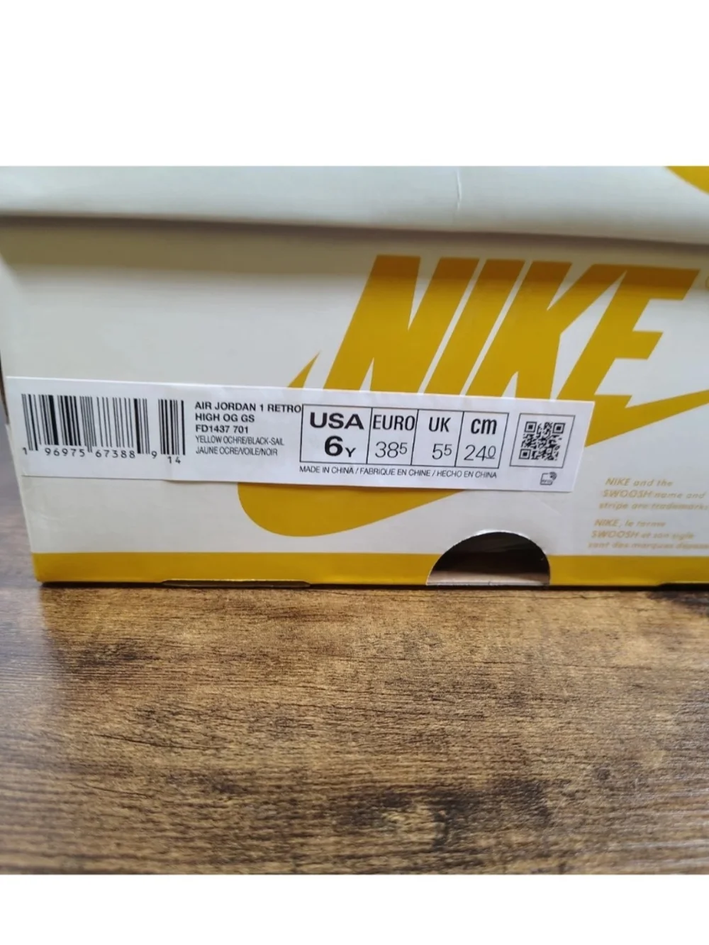 Nike Air Jordan 1 Retro High OG Yellow Ochre Men's